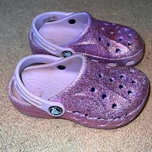 CROCS | purple glitter clogs